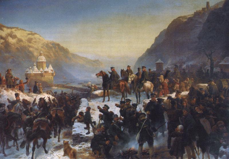 Wilhelm Camphausen Bluchers Heer setzt in der Silvesternacht oil painting picture